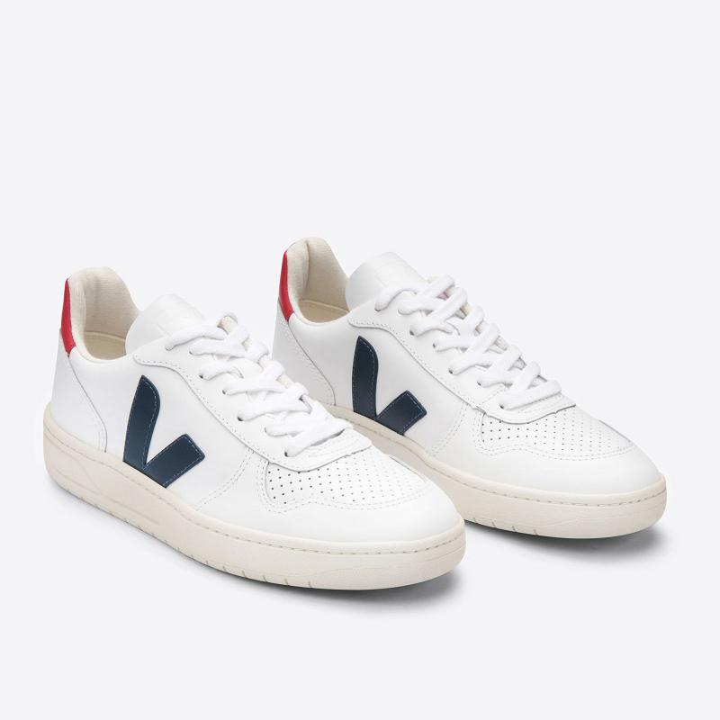 Zapatillas Veja Hombre Madrid - V-10 Tenis Blancas Cuero ES3147790